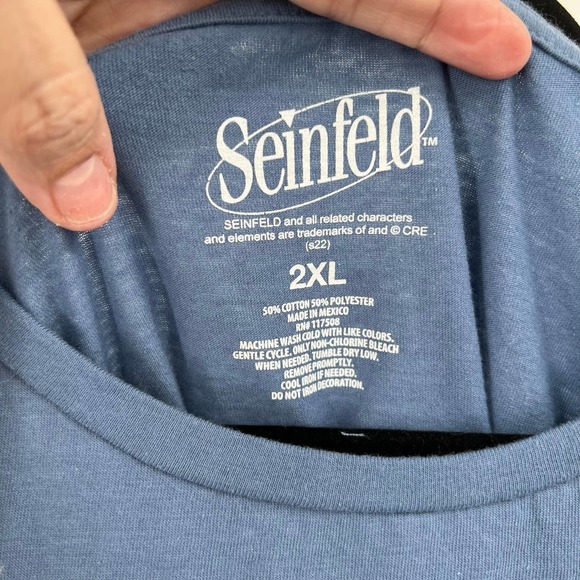 SEINFELD WOMENS SHORT SLEEVE TSHIRT BLUE SIZE 2XL - Picture 4 of 5
